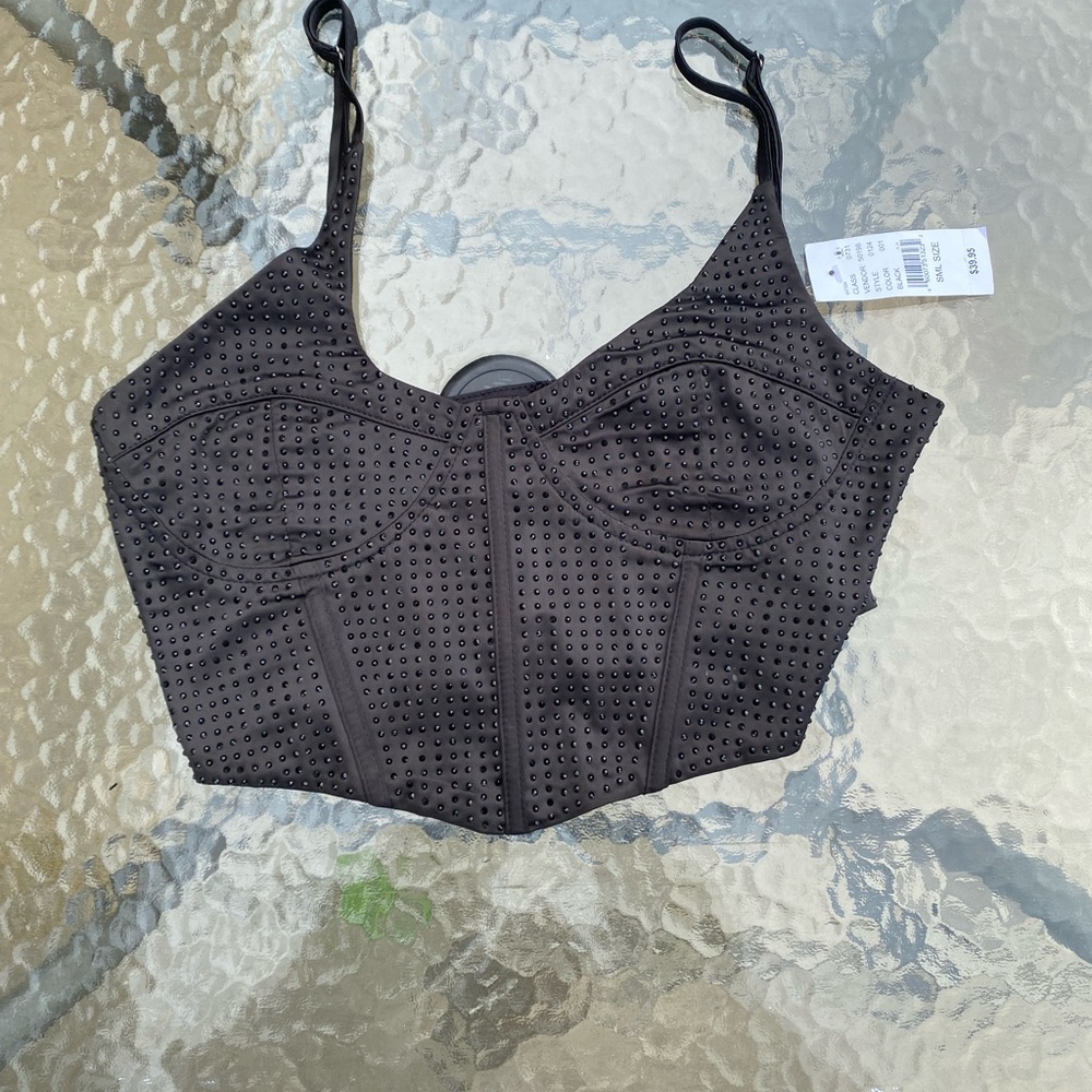 NWT black corset top